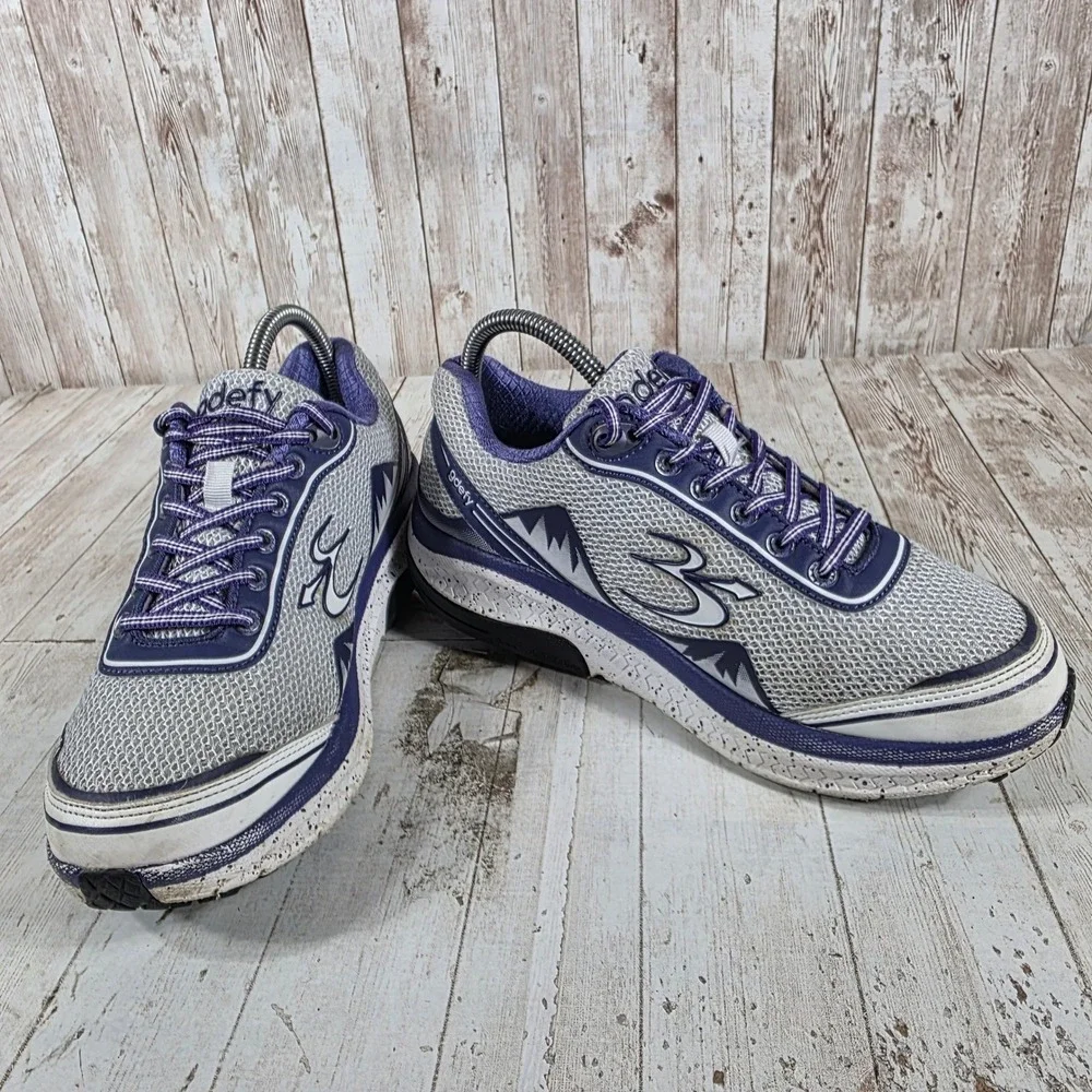 Gravity Defyer Womens TB9024FWP-M Grey Purple VersoShock Walking Shoes Size 7